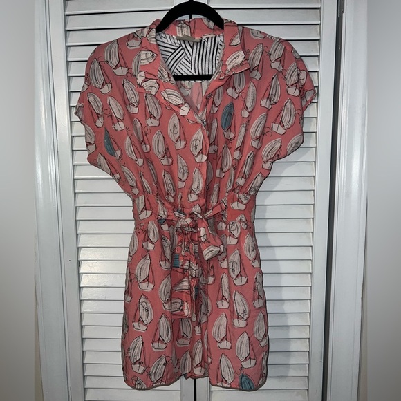 Maeve Anthropologie Pink with Sailboat Tourista Romper - Picture 2 of 15